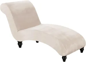 FantasDecor Chaise Lounge Velvet Luxury Covers for Living Room Indoor Stretch Slipcover for Chaise Lounge Ultra Soft Machine Washable, Ivory