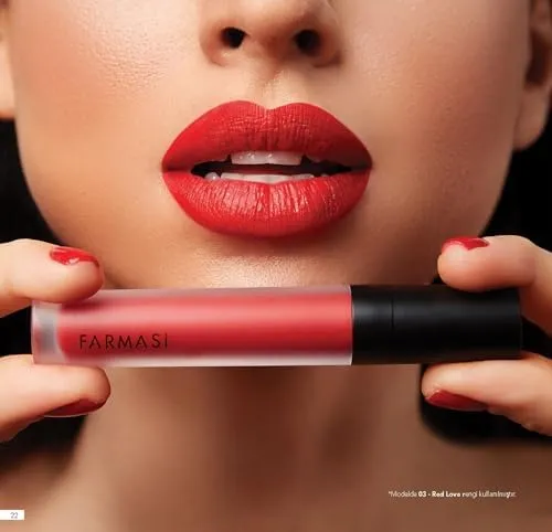 FARMASi Make Up Matte Liquid Lipstick, Long-Lasting and Ultra-comfortable, High-Impact, Lightweight, Organic, Pure Pigments 0.14 fl.oz (Red Love)