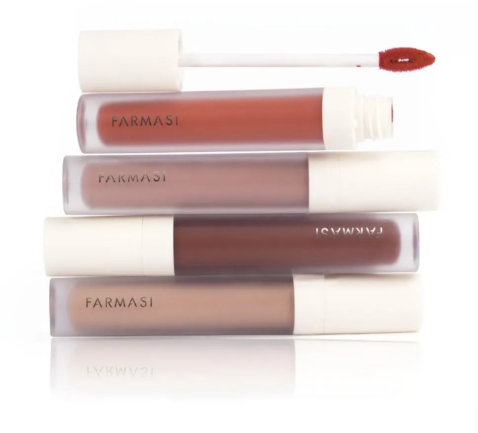 FARMASi Make Up Matte Liquid Lipstick, Long-Lasting and Ultra-comfortable, High-Impact, Lightweight, Organic, Pure Pigments 0.14 fl.oz (Red Love)
