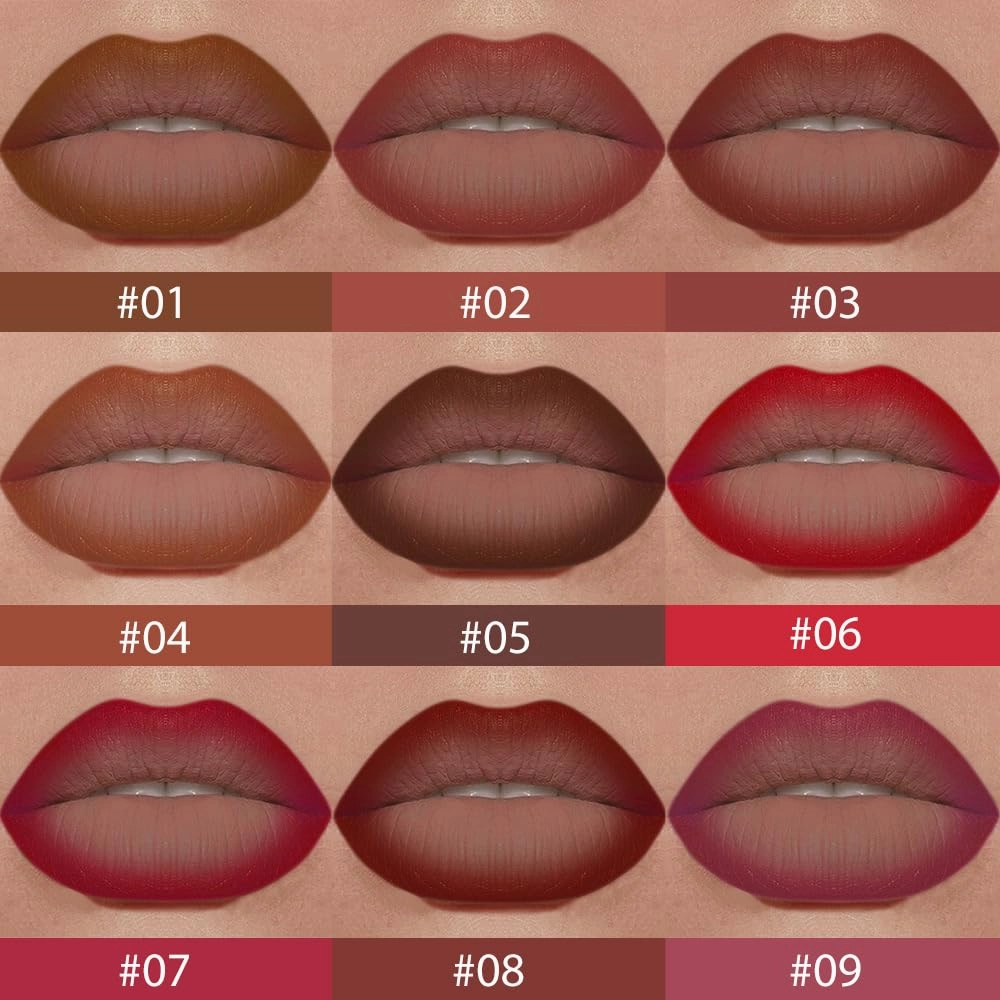 FeiCuiYun 2-in-1 Mauve Gradient Matte Lipstick Crayon Lip Liner pencil, Flawless Contour Gradual Ombre Effect lip Pencil for Women Long Lasting Waterproof Smudge Proof Lipstick Pencil, 09#