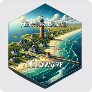 Fenwick Island Delaware Travel Destination Travel Destination Souvenir 4x4-Inch Coaster Acrylic 4 Pack