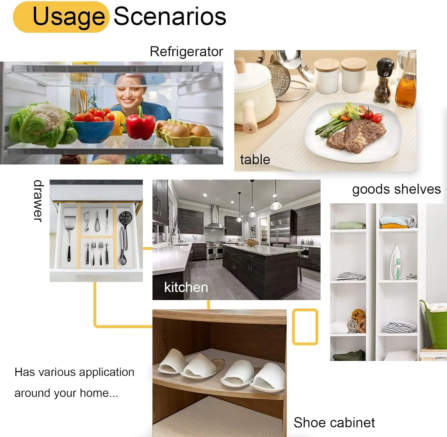 FEXIA Shelf Liner for Kitchen Cabinets, 17.5 Inch x 20 FT, Non Adhesive Drawer Liner, Refrigerator Liners, Washable Oil-Proof Fridge Pads Shelves Drawer, Cabinet Mat for Shelves (Clear)