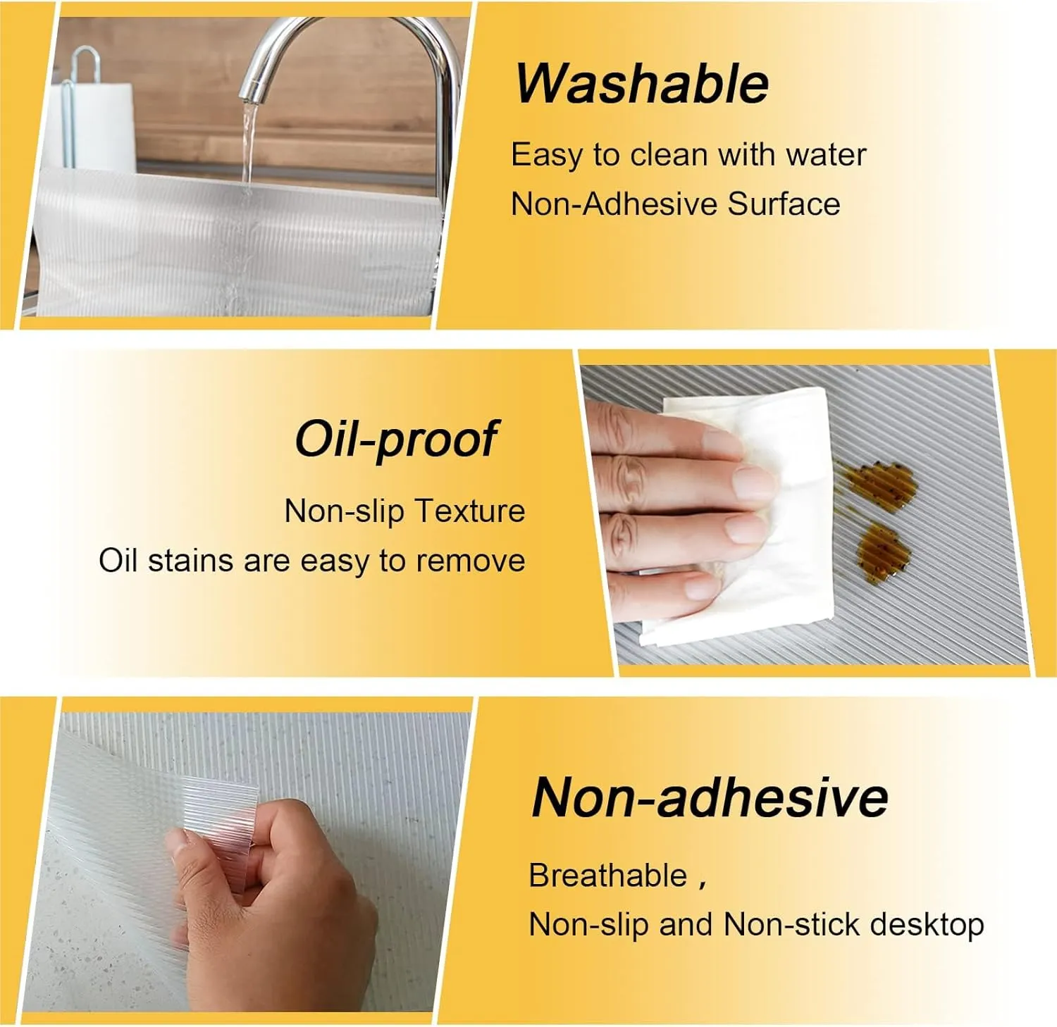 FEXIA Shelf Liner for Kitchen Cabinets, 17.5 Inch x 20 FT, Non Adhesive Drawer Liner, Refrigerator Liners, Washable Oil-Proof Fridge Pads Shelves Drawer, Cabinet Mat for Shelves (Clear)
