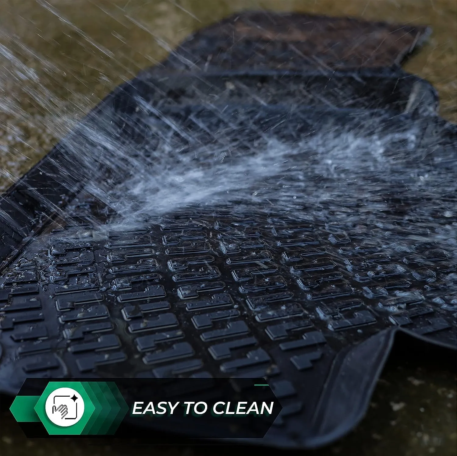 Fiat 500 & 500C 2011-2019 Floor Mats Custom Fit Rubber 3D Car Mats Laser Measured Floor Liners All Weather Heavy Duty Waterproof Odorless Non-Slip TPE (Front & Rear, Black)