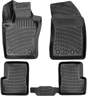 Fiat 500X 2016-2023 Floor Mats 3D Custom Fit Compatible with Fiat Rubber Car Mats Laser Measured Floor Liners All Weather Heavy Duty Waterproof Odorless Non-Slip TPE (Front & Rear, Black)