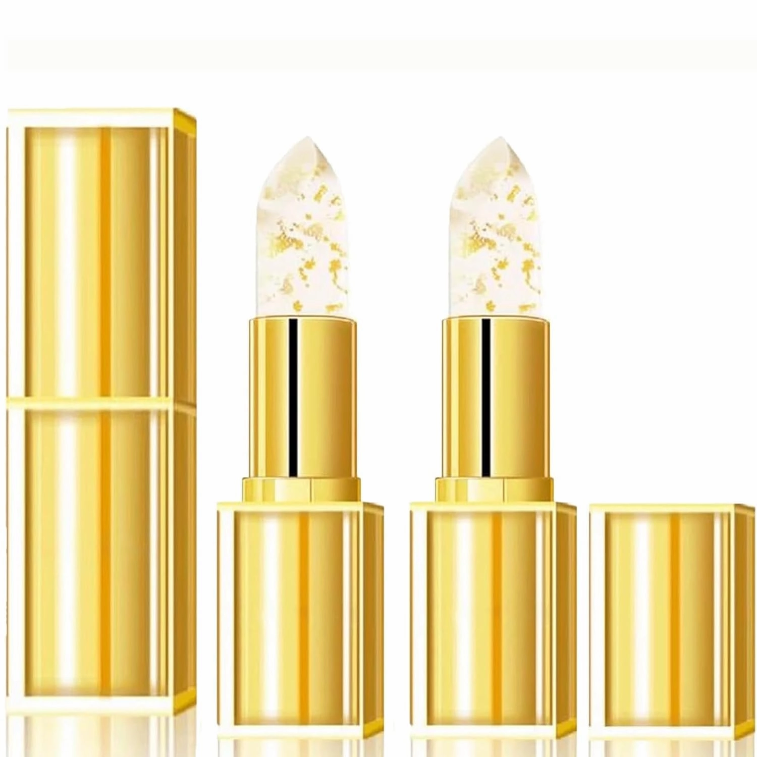 Filgaentrme Lipstick, Color Changing Lipstick, Transparente Transferproof Long Lasting 24 Hours Moisturizing Glossy Shine Lip Gloss for Women (2Pc)