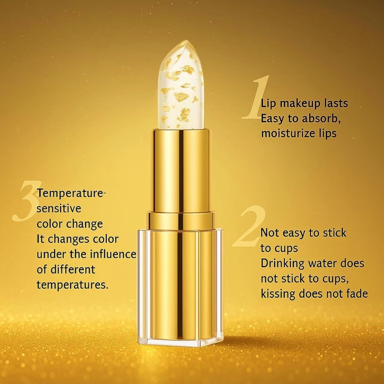 Filgaentrme Lipstick, Color Changing Lipstick, Transparente Transferproof Long Lasting 24 Hours Moisturizing Glossy Shine Lip Gloss for Women (2Pc)