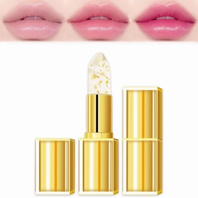 Filgaentrme Lipstick, Transferproof Color Changing Lipstick,Gold Crystal Lipsticks Color Changing,Long Lasting 24 Hours Moisturizing Glossy Shine Lip Gloss for Women (1pcs)