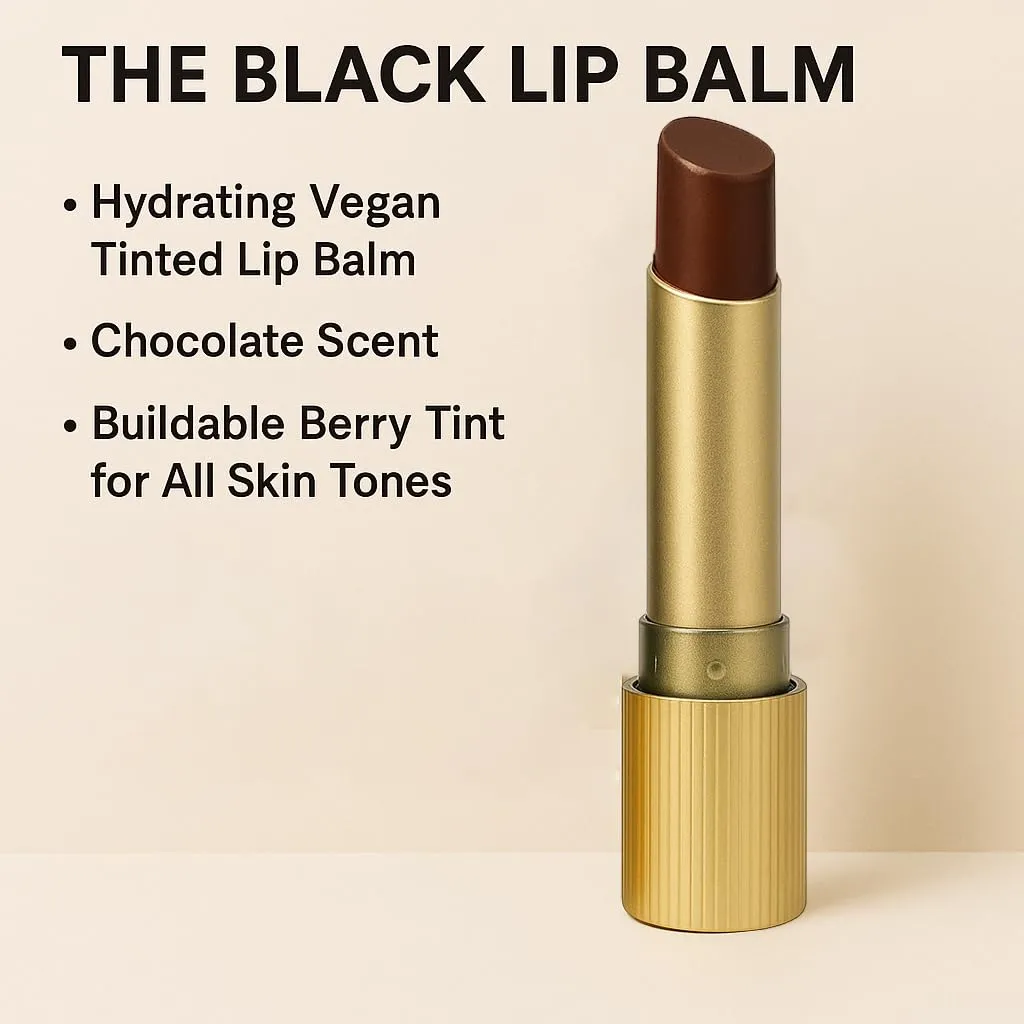 Finding Ferdinand Black Lip Balm, Hydrating Vegan Tinted Lip Balm with Chocolate Scent, Buildable Berry Tint for All Skin Tones (2 Pack)