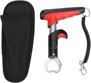 Fish Lip Gripper, Gun Type Stainless Steel Fish Fishing Grips Fish Holder Mouth Clamp with LED Digital Scale for Outdoor Fishing Stainless Steel Grabber Fish Lip Grip Tool with Weight Scale