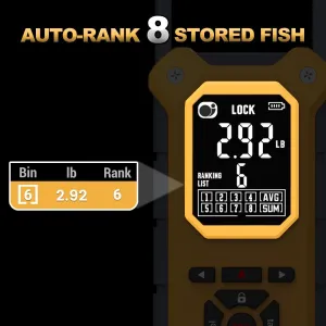 Fish Scale with Lip Gripper, 50 lbs Tournament Bass Scale with 8 Storage Bins, Digital Fishing Weight Scale with Hook & Clamp, High Contrast Hanging Weigher for Boat, Fishing Gifts for Men