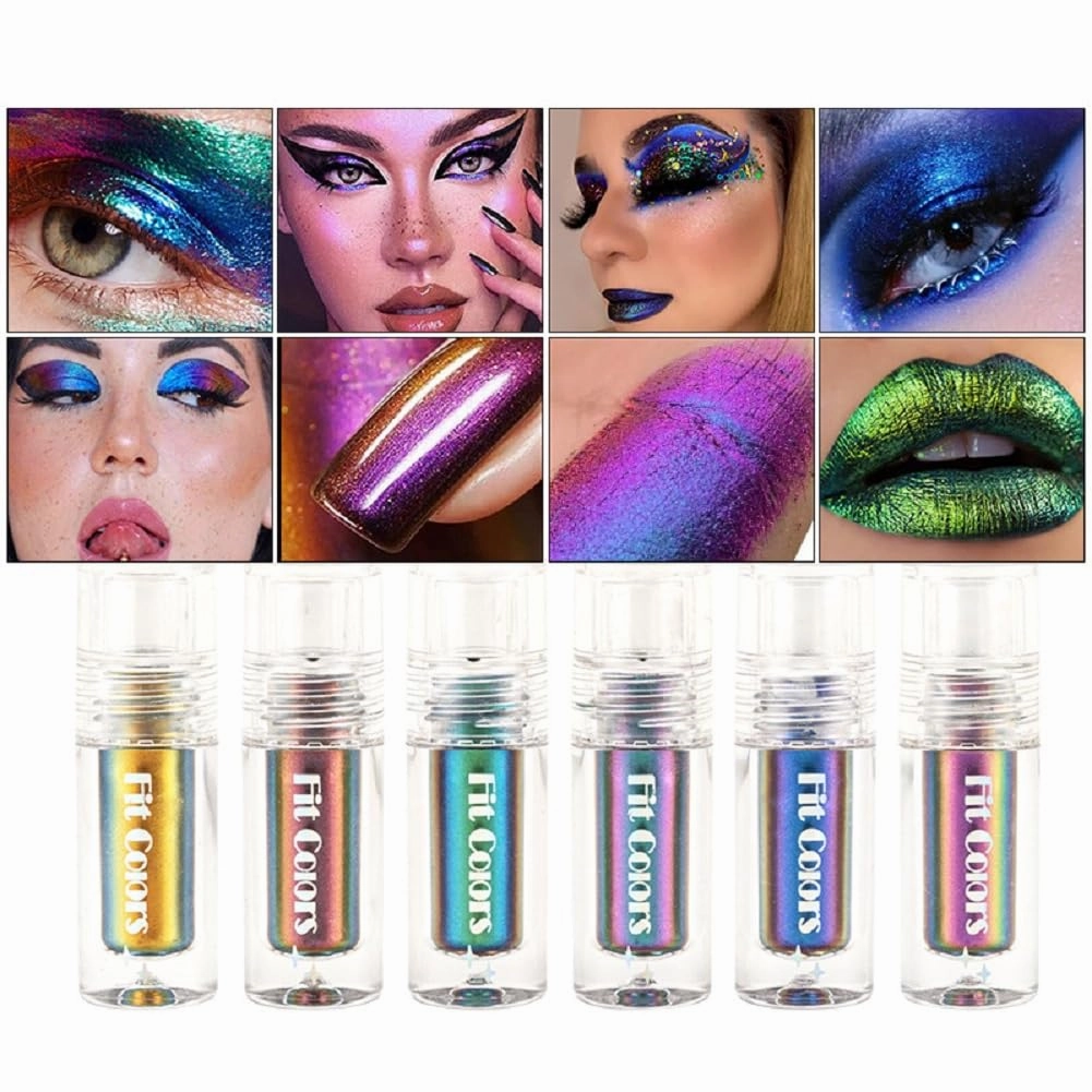 Fit Colors 6-color optical chameleon longan shadow liquid dual-use lip gloss waterproof and sweat resistant lasting (01)