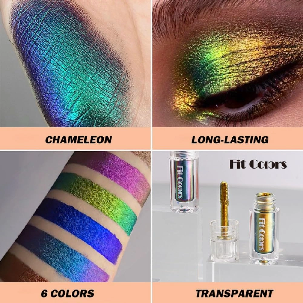 Fit Colors 6-color optical chameleon longan shadow liquid dual-use lip gloss waterproof and sweat resistant lasting (01)