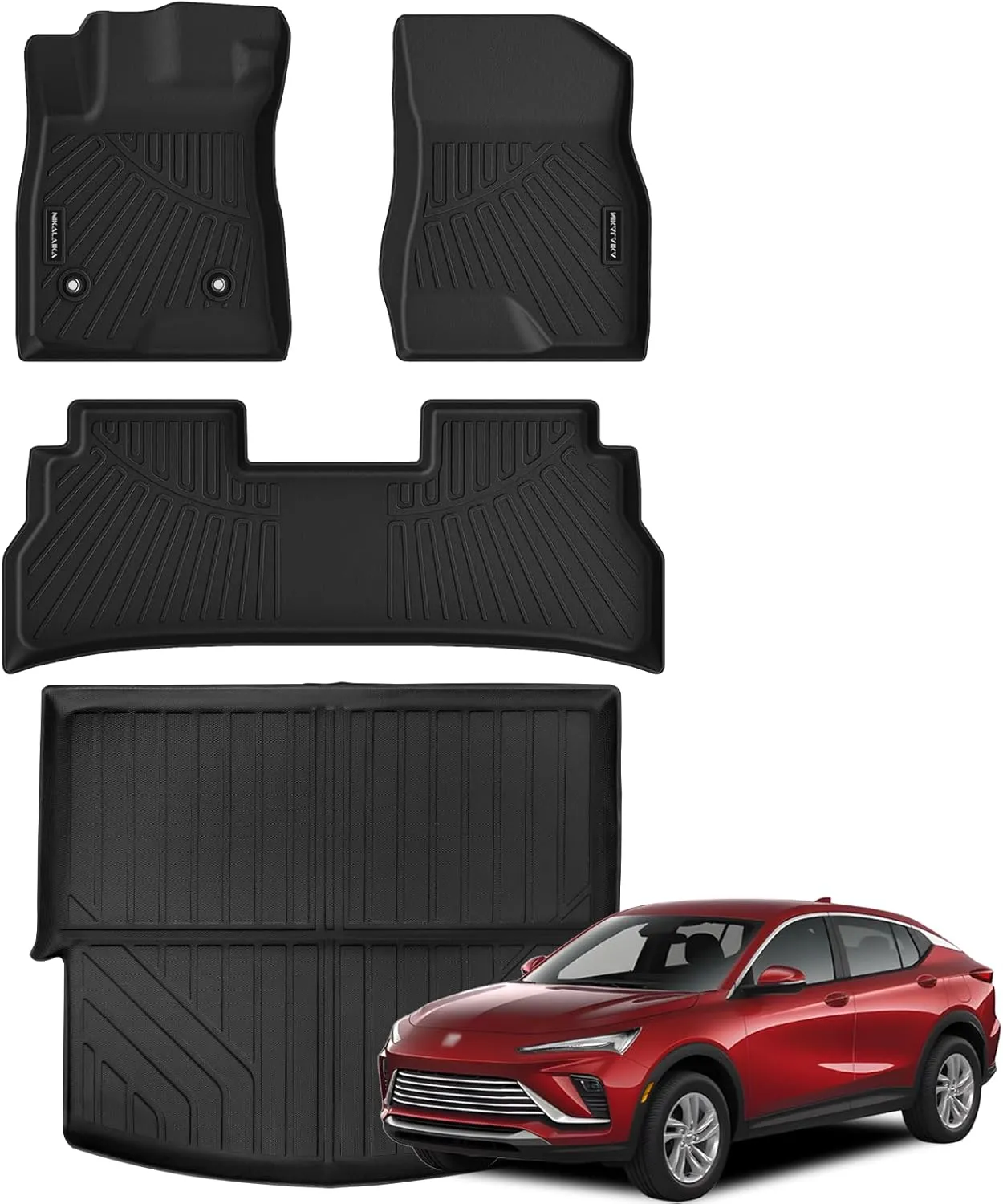 Floor Mats & Cargo Liner for 2024 2025 Buick Envista All Weather Protection TPE Rubber Full Set Automotive Floor Liners & Trunk Mat for 2024 Buick Envista Accessories, Black