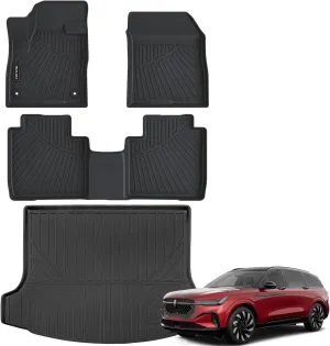 Floor Mats & Cargo Liner for 2024 2025 Lincoln Nautilus All Weather Protection TPE Rubber Floor Liners for 2024 2025 Lincoln Nautilus Full Set Automotive Mat Accessories, Black
