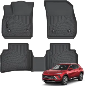 Floor Mats for 2021-2024 2025 Buick Envision All Weather Protection TPE Rubber Floor Liners for 2021-2025 Buick Envision Full Set Automotive Mat Accessories, Odorless Anti-Slip Black