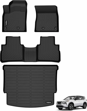 Floor Mats & Cargo Liner Set for Nissan Rogue 2025 2024 2023 2022 2021 (Not for Rogue Sport) Trunk Mat Accessories for Nissan Rogue 2021-2025