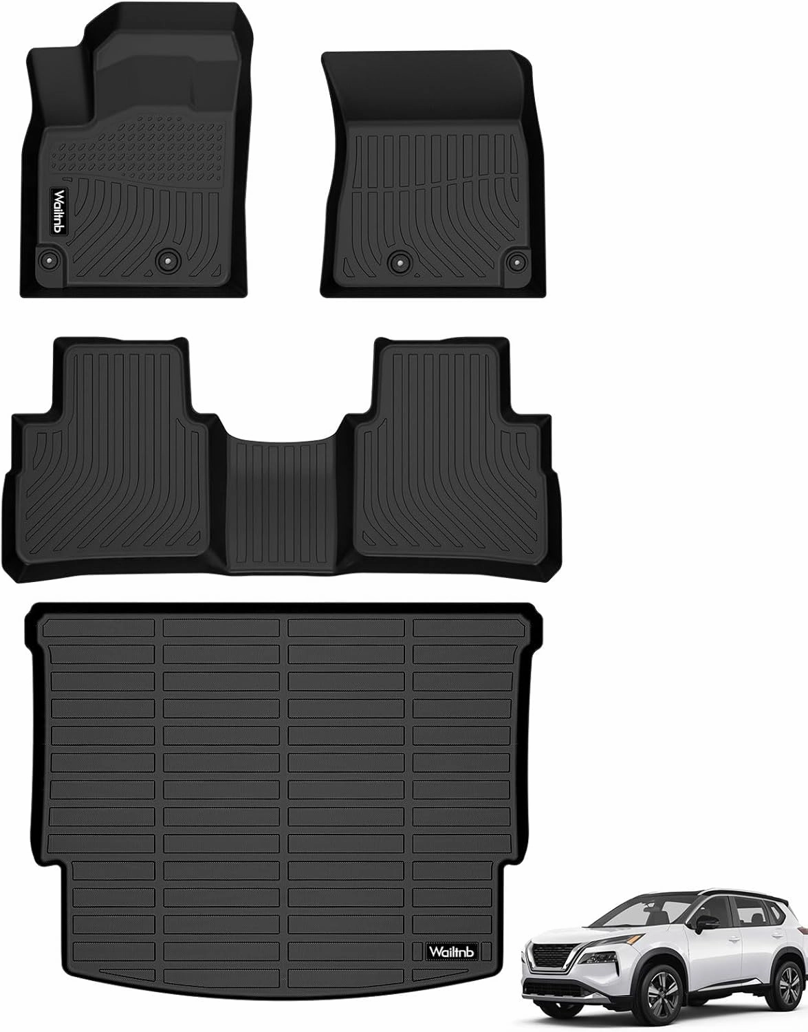 Floor Mats & Cargo Liner Set for Nissan Rogue 2025 2024 2023 2022 2021 (Not for Rogue Sport) Trunk Mat Accessories for Nissan Rogue 2021-2025