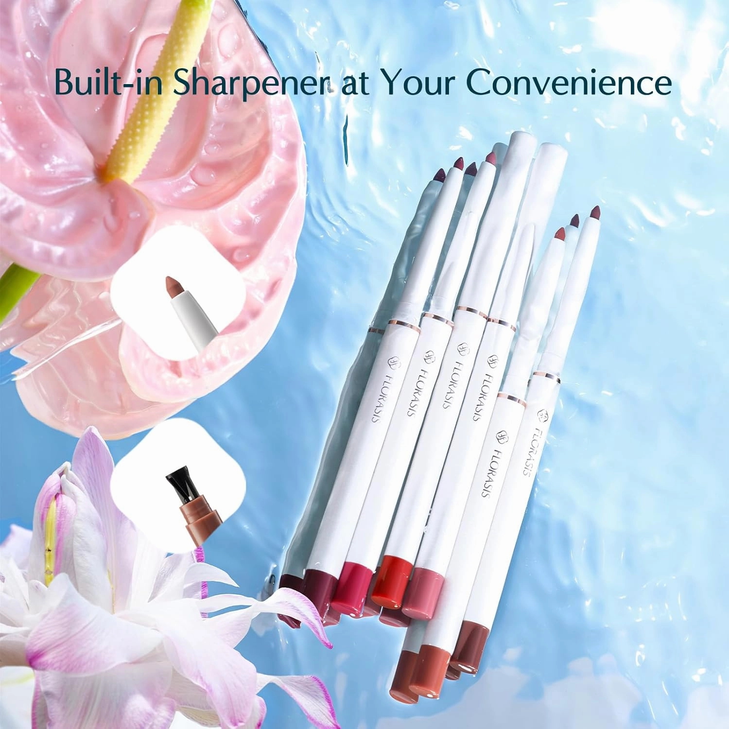 FLORASIS Blooming Rouge Smooth Precision Lip Liner (M416 Peach Sand, 1 Count)