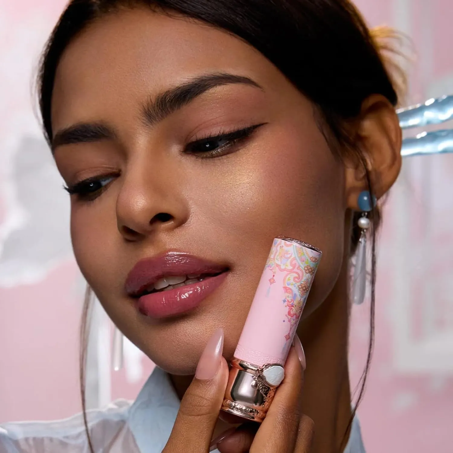 Flower Knows Butterfly Cloud Collar Glossy Lipstick-Moisturizing Tinted Lip Balm-Hydrating Lip Gloss in Balm-Long Lasting Lip Makeup for Girls&Women,Vegan & Cruelty-Free(C06 Cardamom,0.12 Ounce)