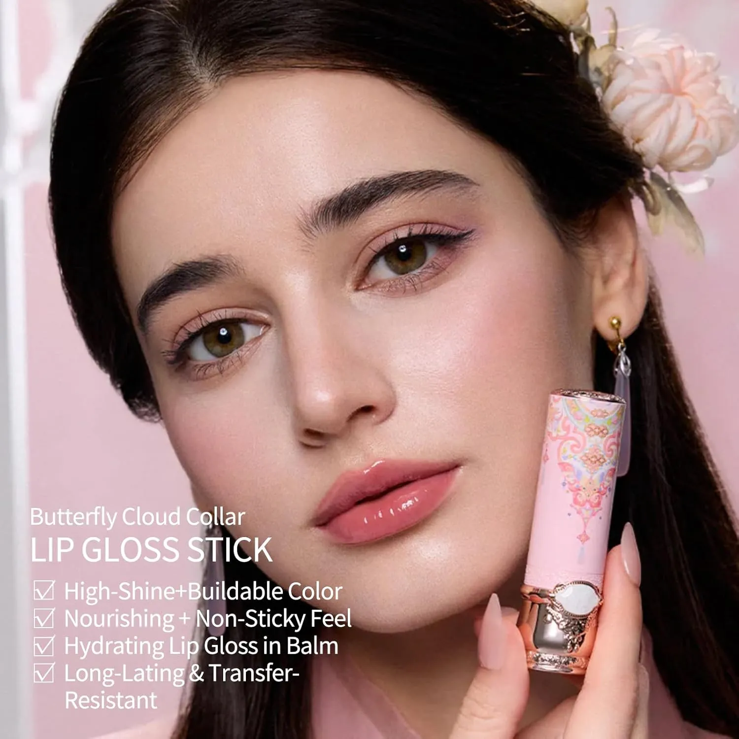 Flower Knows Butterfly Cloud Collar Glossy Lipstick-Moisturizing Tinted Lip Balm-Hydrating Lip Gloss in Balm-Long Lasting Lip Makeup for Girls&Women,Vegan & Cruelty-Free(C06 Cardamom,0.12 Ounce)