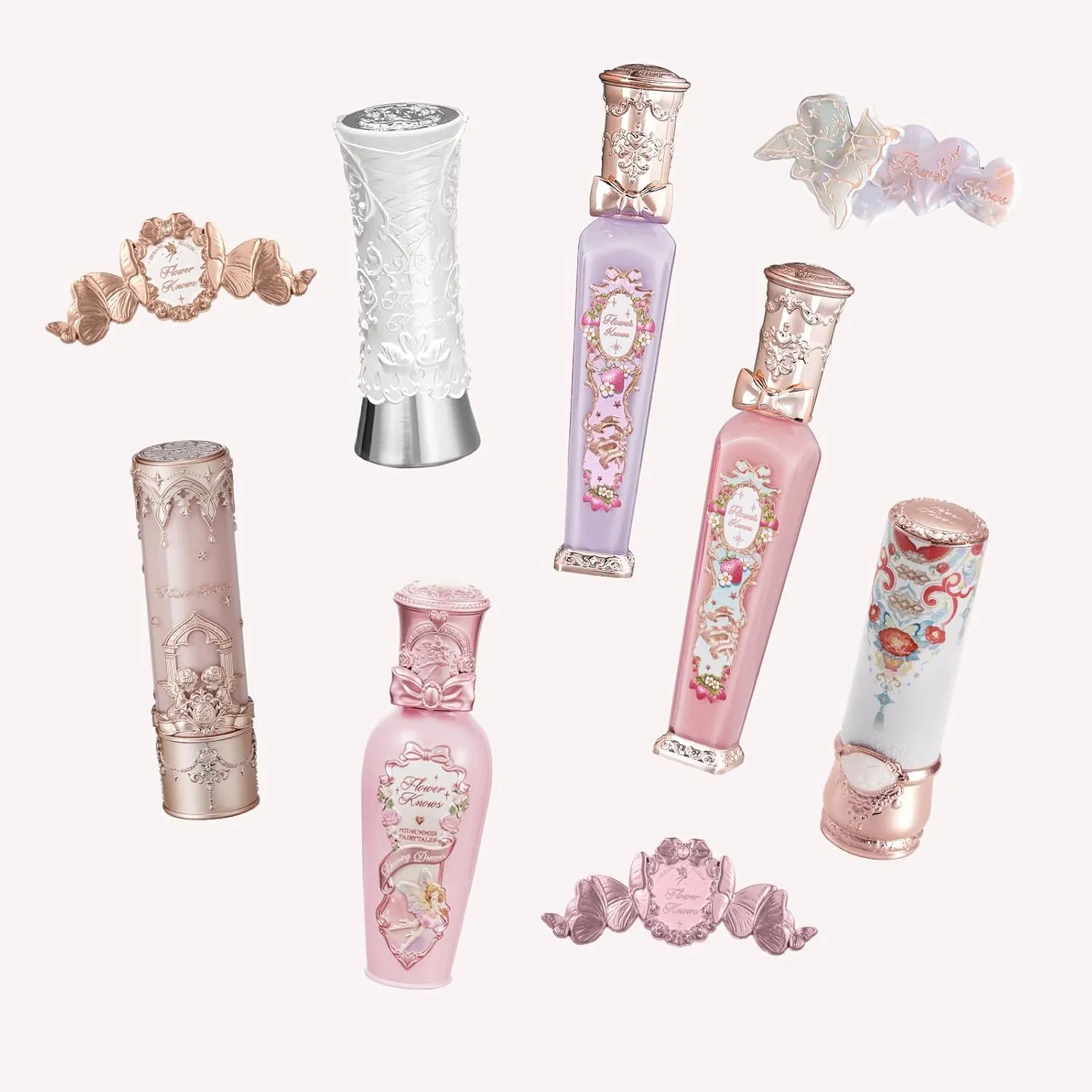 Flower Knows Mystery Box(DOESN'T INCLUDE BOX)- 2 Luscious Lipsticks,Value at $44,Includes Lip Cream,Lip Gloss,Lip Gloss Stick,Matte Lipstick,Lip Lacquer (Matte*1 Glowy*1 Hai Clip*1, 3 Count)
