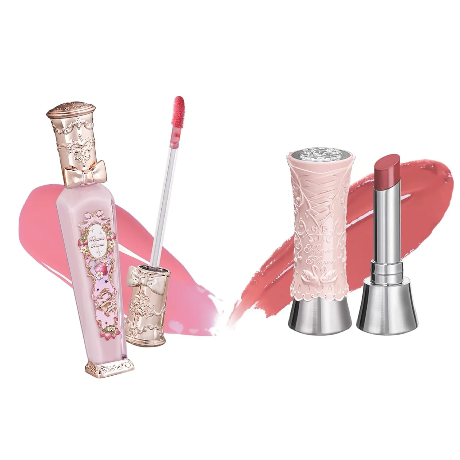 Flower Knows Violet Strawberry Rococo Glowy Lip Gloss G01 Swan Ballet Shine Solid Lip Gloss Stick B02