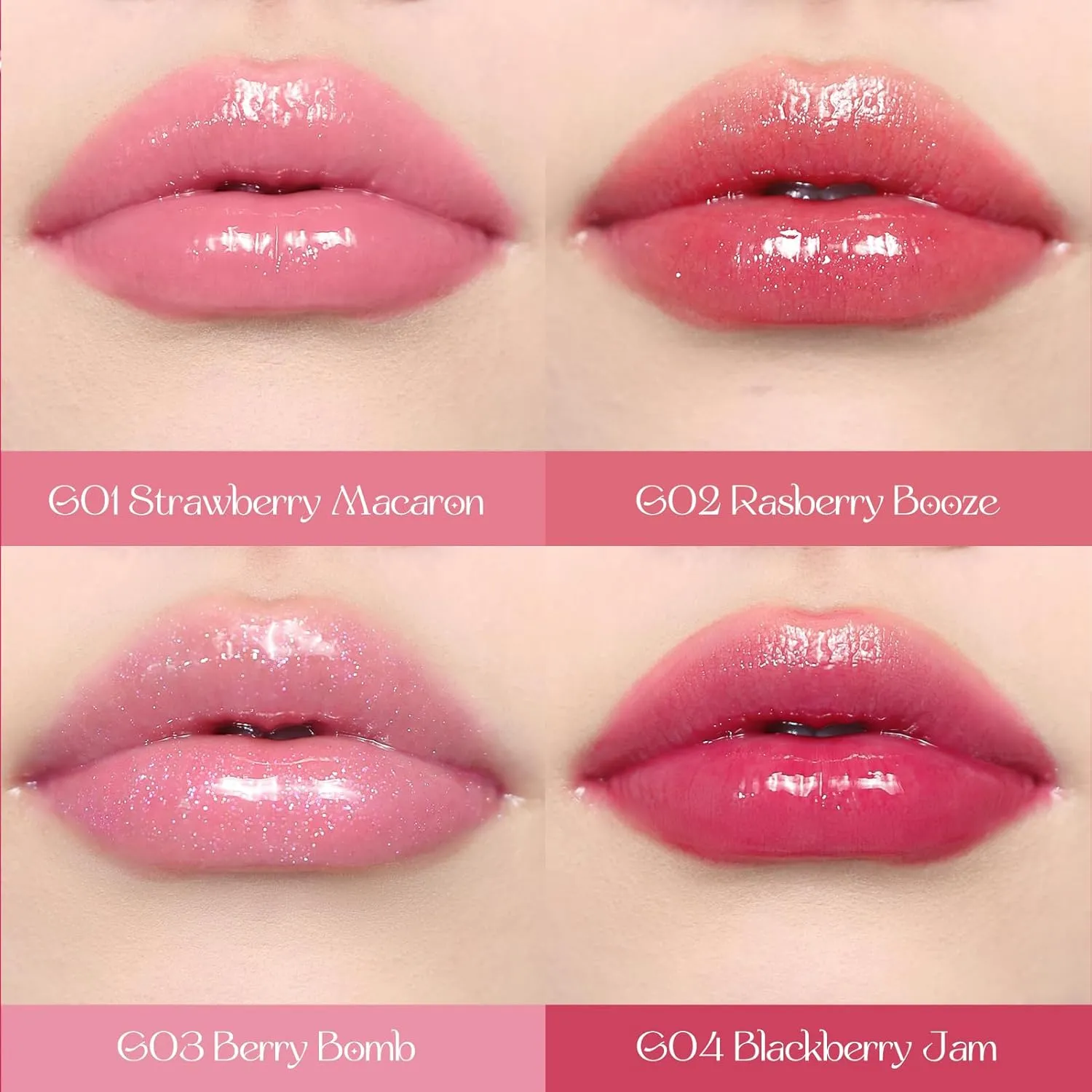 Flower Knows Violet Strawberry Rococo Glowy Lip Gloss-Moisturizing Tinted Lip Oil-Hydrating Lip Makeup for Girls&Women-Vegan & Cruelty-Free-0.12 Fl Oz,1 Count (G01 Strawberry Macaron)