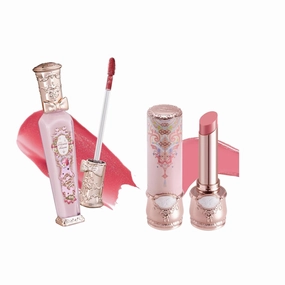 Flower Knows Butterfly Cloud Collar Glossy Lipstick C04 Peachy Aqua   Violet Strawberry Rococo Glitter Lip Gloss G02 Rasberry Booze