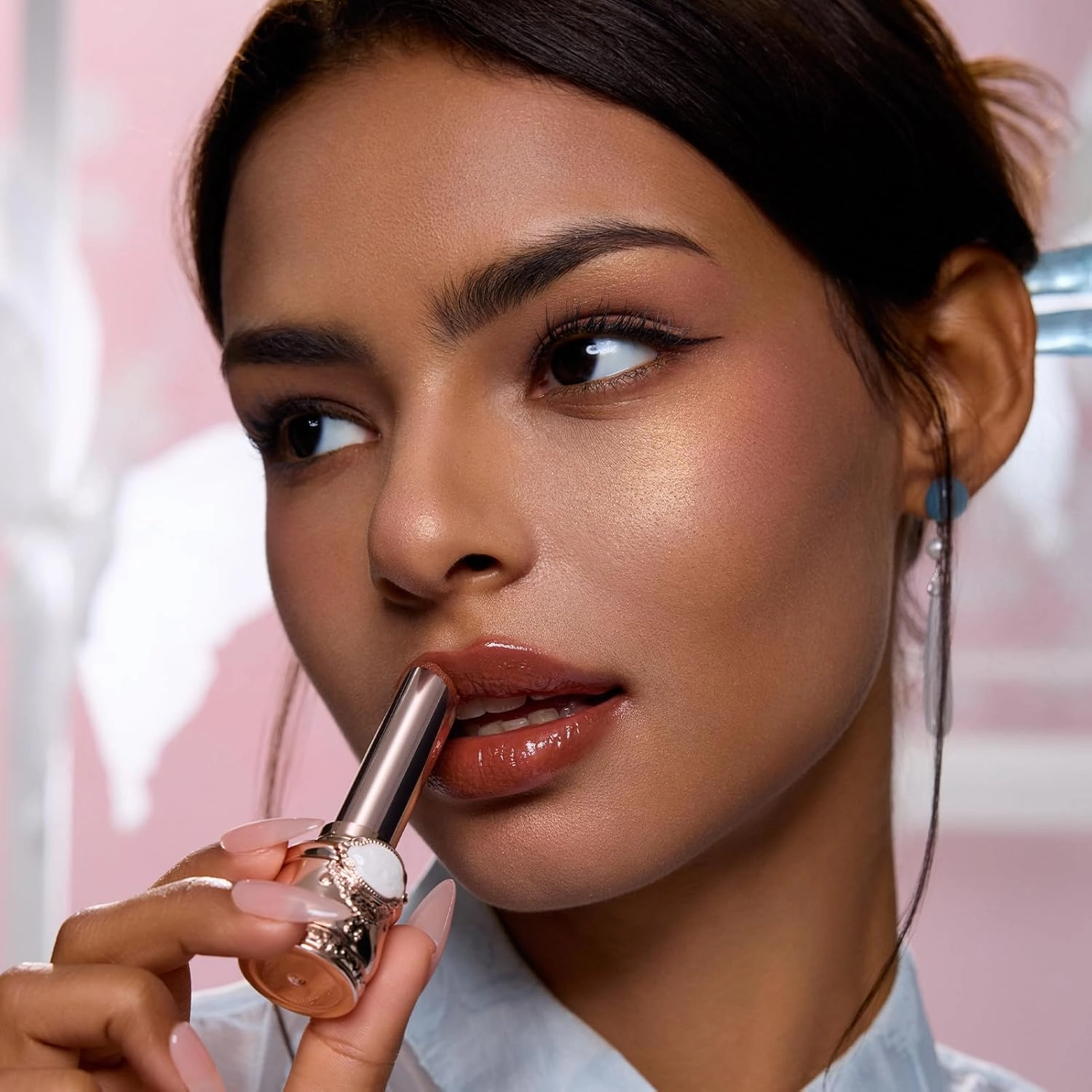 Flower Knows Butterfly Cloud Collar Glossy Lipstick,Hydrating Solid Lip Gloss,Moisturizing Nude Tinted Lip Balm,Long Lasting Lip Gloss in Balm for Girls&Women,Vegan & Cruelty-Free(C03 Sandalwood)