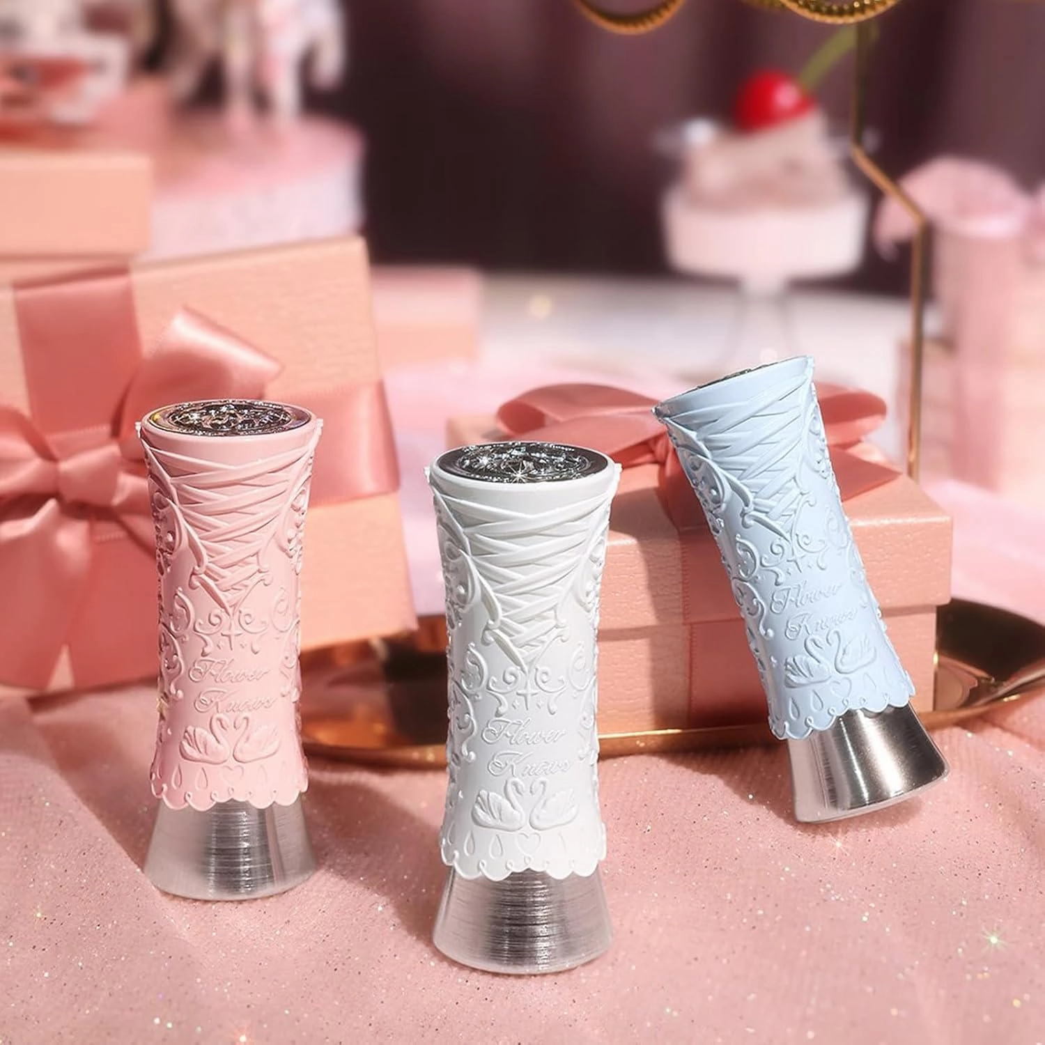 Flower Knows Swan Ballet Shine Lipstick,Hydrating Solid Lip Gloss,Moisturizing Red Tinted Lip Balm-Long Lasting Lip Gloss in Balm for Girls&Women,Vegan & Cruelty-Free(B09 Midsummer Night)