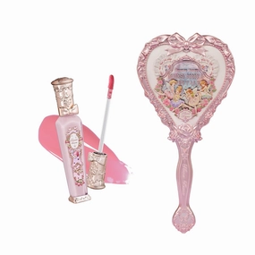 Flower Knows Violet Strawberry Rococo Glitter Lip Gloss G01 Strawberry Macaron Midsummer Fairytales Hand Mirror White Vanilla