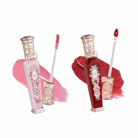 Flower Knows Violet Strawberry Rococo Glowy Lip Gloss G01 Strawberry Rococo Cloud Lip Cream Matte Liquid Lipstick S09 Set
