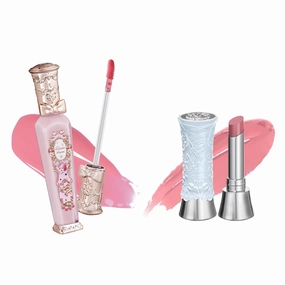 Flower Knows Violet Strawberry Rococo Glowy Lip Gloss G01 Swan Ballet Shine Solid Lip Gloss Stick B04
