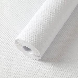 FLPMIX Shelf Liner White - Waterproof Pantry Cabinets Liners,Washable Easy to Cut Drawer Mat for Kitchens Cupboard 17.7" X 96Inch