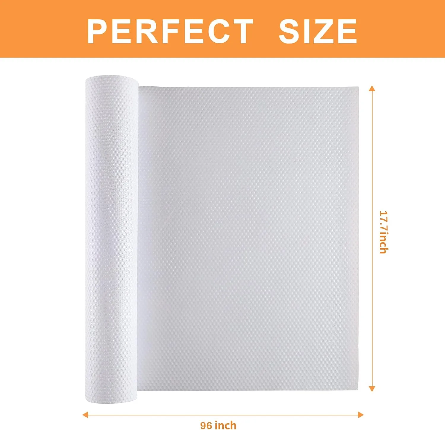 FLPMIX Shelf Liner White - Waterproof Pantry Cabinets Liners,Washable Easy to Cut Drawer Mat for Kitchens Cupboard 17.7" X 96Inch