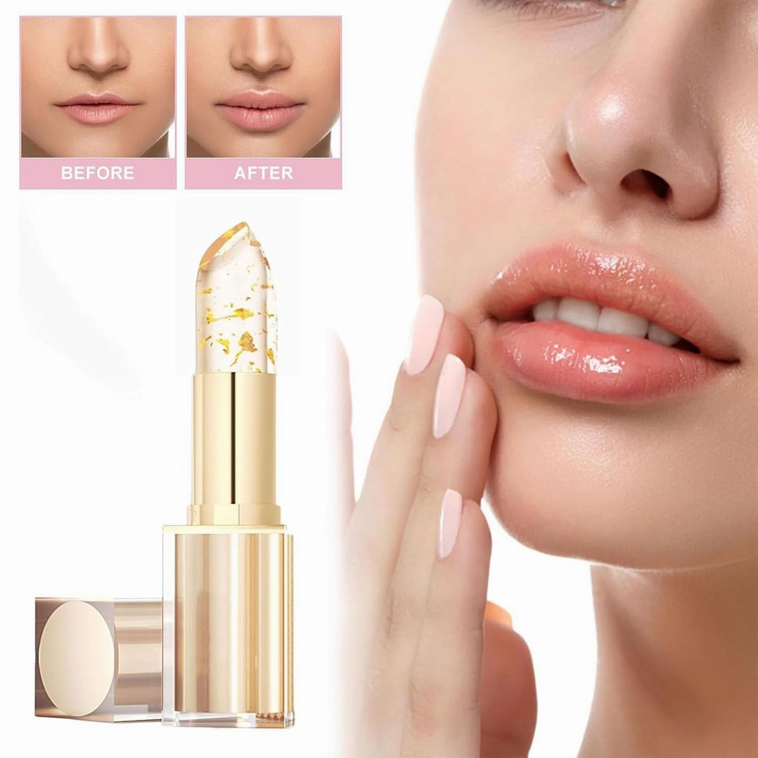 Foihletpath Mood Lipstick, Transferproof Color Changing Lipstick, Moisturizing Glossy Shine Lip Gloss Gold Foil for Women (3pcs)