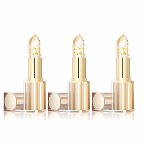 Foihletpath Mood Lipstick, Transferproof Color Changing Lipstick, Moisturizing Glossy Shine Lip Gloss Gold Foil for Women (3pcs)