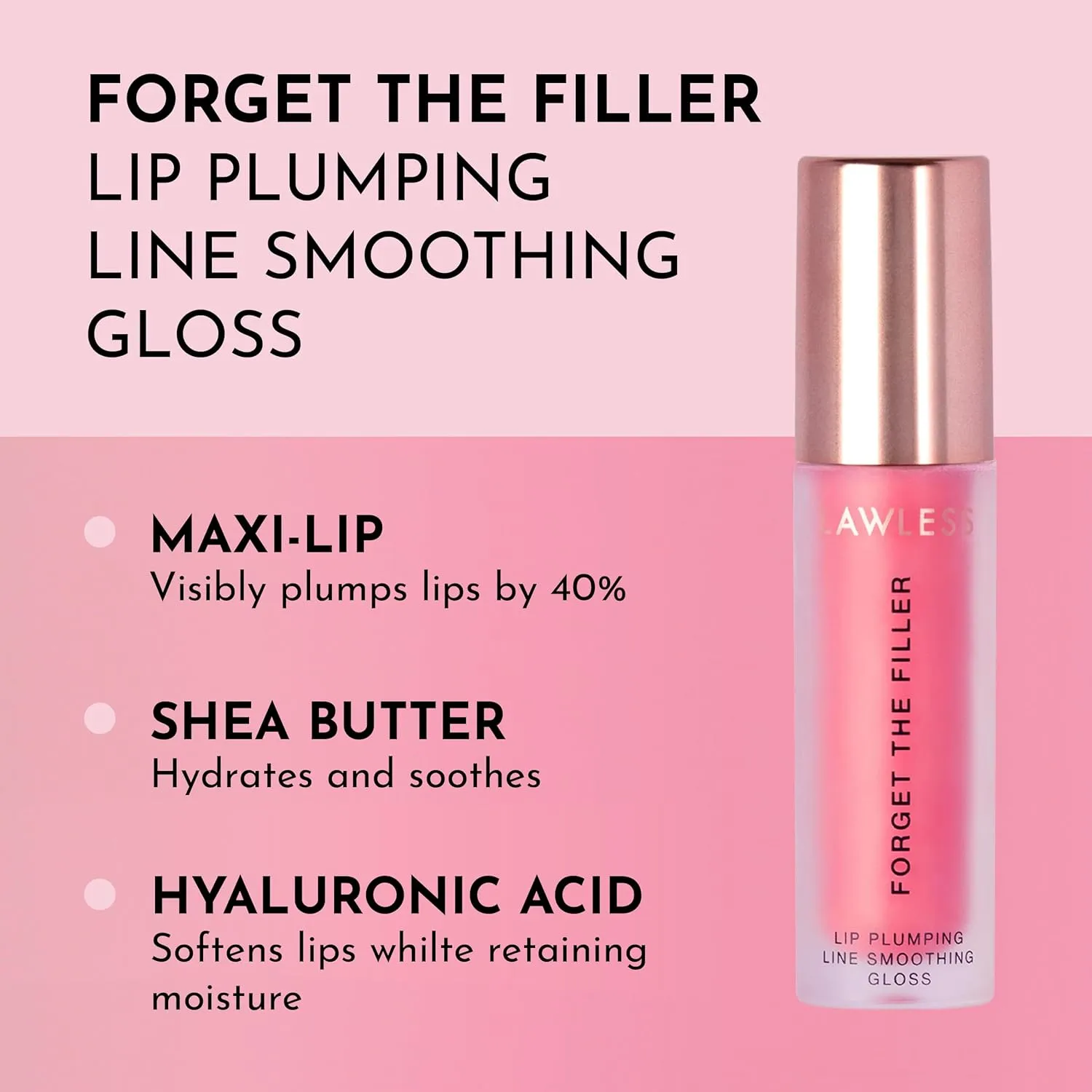 Forget the Filler Lip Plumping Line Smoothing Gloss - Sex Pot - Premium Volumizing Lip Gloss with Natural Ingredients Designed to Plump, Firm, and Hydrate Lips 0.11 oz