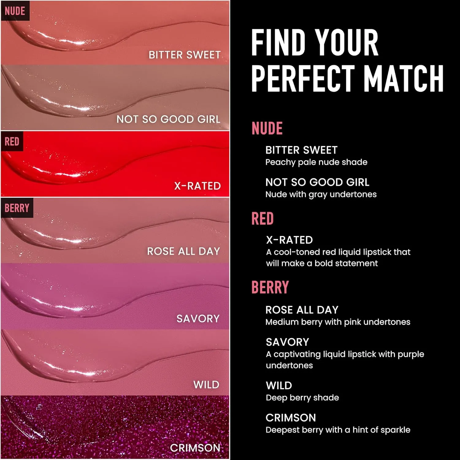 Frankie Rose Cosmetics Ultra Matte Liquid Lipstick - Long Lasting Lip Cream - Highly Pigmented, Smooth, Creamy Lip Color for Women - Bitter Sweet