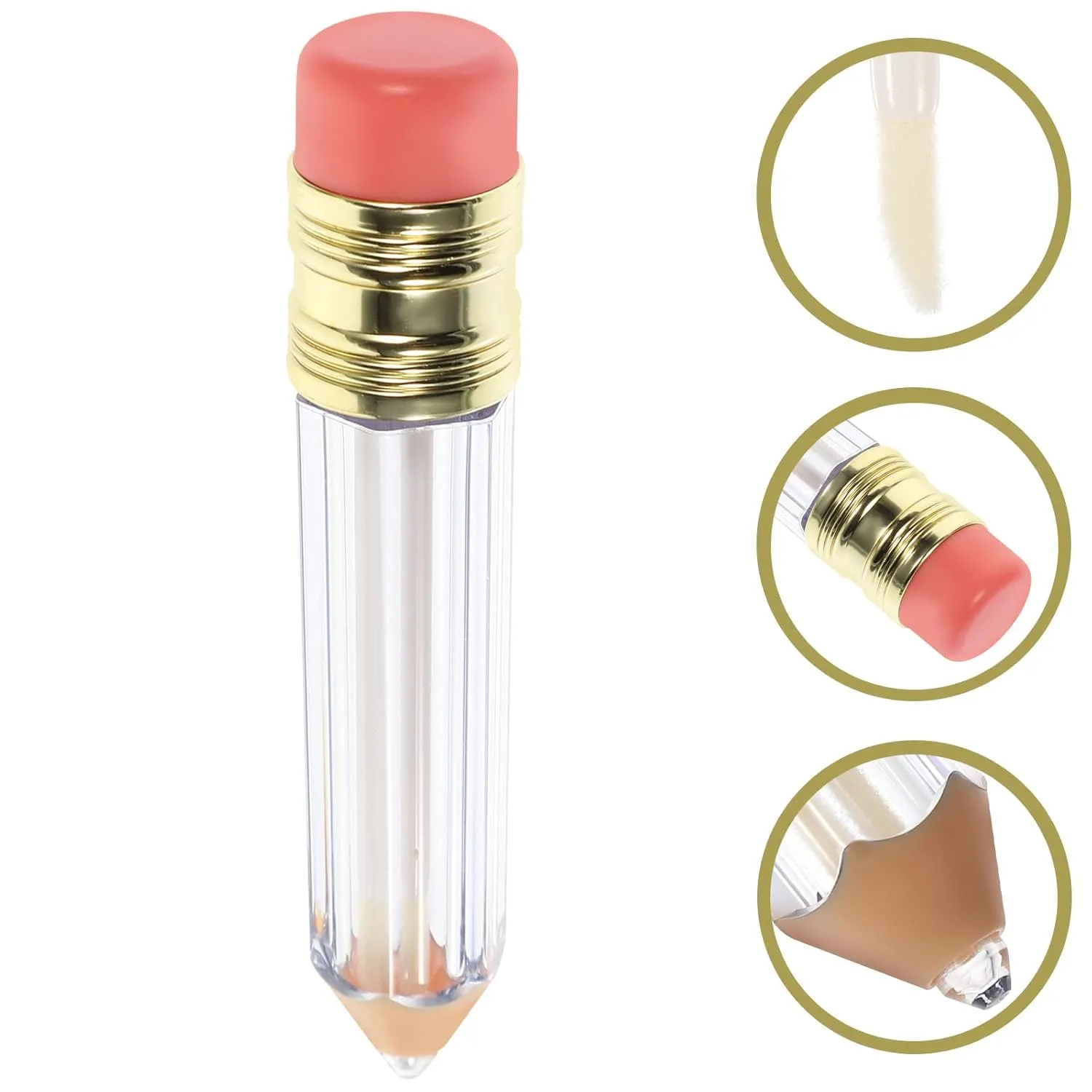 FRCOLOR 36 Pcs Empty Lip Gloss Tubes Creative Pencil Shaped Clear Mini Refillable Lip Oil Bottles For Women Girl Diy Cosmetics Lip Oil