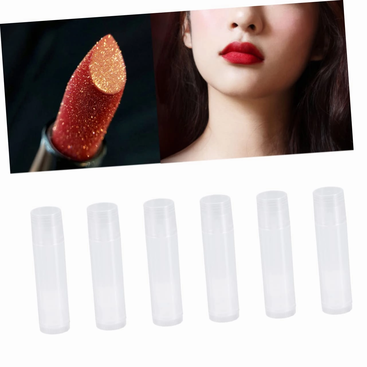 FRCOLOR 75 Pcs Empty Lip Balm Lip Gloss Containers Empty Lip Gloss Base Clear Lip Care Products DIY Lip