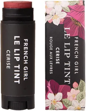French Girl Le Lip Tint - Moisturizing & Hydrating Lip Balm for Sheer, Buildable Coverage & Shine, Clean Formula, Organic Ingredients, Vegan & Cruelty-Free - Cerise