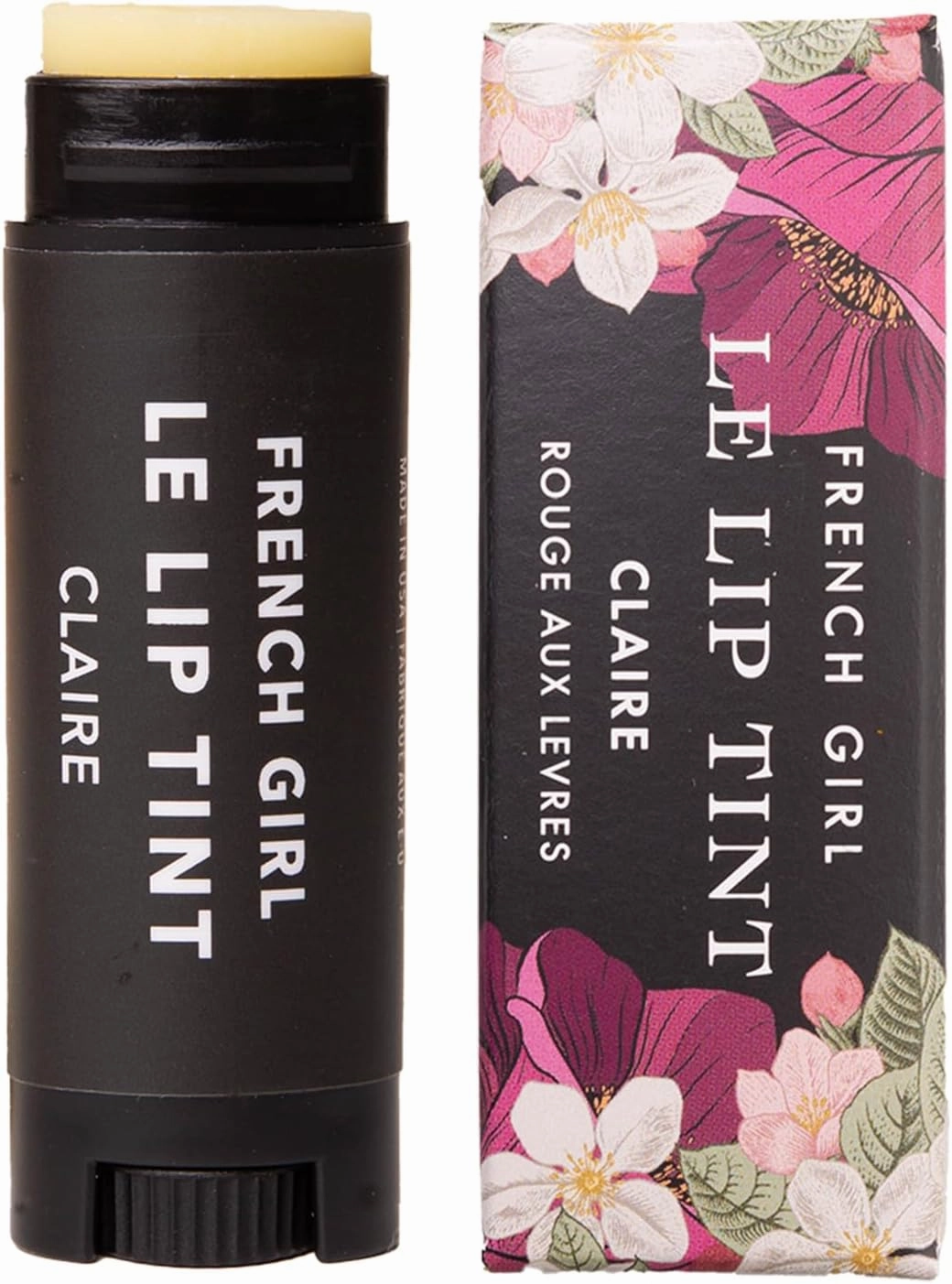 French Girl Le Lip Tint - Moisturizing & Hydrating Lip Balm for Sheer, Buildable Coverage & Shine, Clean Formula, Organic Ingredients, Vegan & Cruelty-Free - Claire