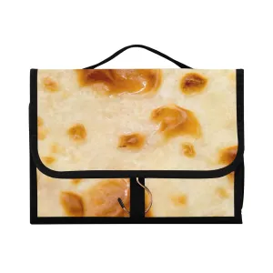 Fried Pancake Face Texture Cream Color with Stains Dots 1 PC Hanging Toiletry Wash bag Portable Makeup Organizer Brush Storage Case Portable Travel Cosmetic with Hook