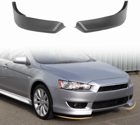 Front Bumper Lip Spoiler Compatible with 2008-2015 Mitsubishi Lancer (Not Fit Evolution/Ralliart Models), PP Unpainted Black OE Style Add-on Front Splitter Air Dam Chin Protector