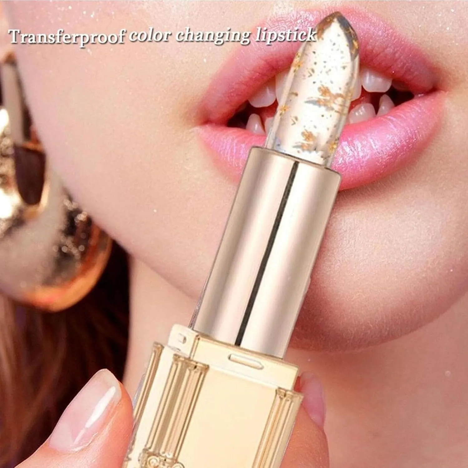 Frontaley Lipstick, Frontaley Transferproof Color Changing Lipstick, Gold Crystal Color Changing, Transferproof Changinglipstick, For All Kinds of Daily Makeup (2pcs)