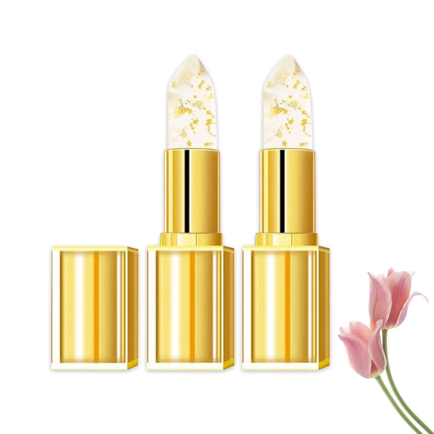 Frontaley Lipstick, Frontaley Transferproof Color Changing Lipstick, Gold Crystal Color Changing, Transferproof Changinglipstick, For All Kinds of Daily Makeup (2pcs)