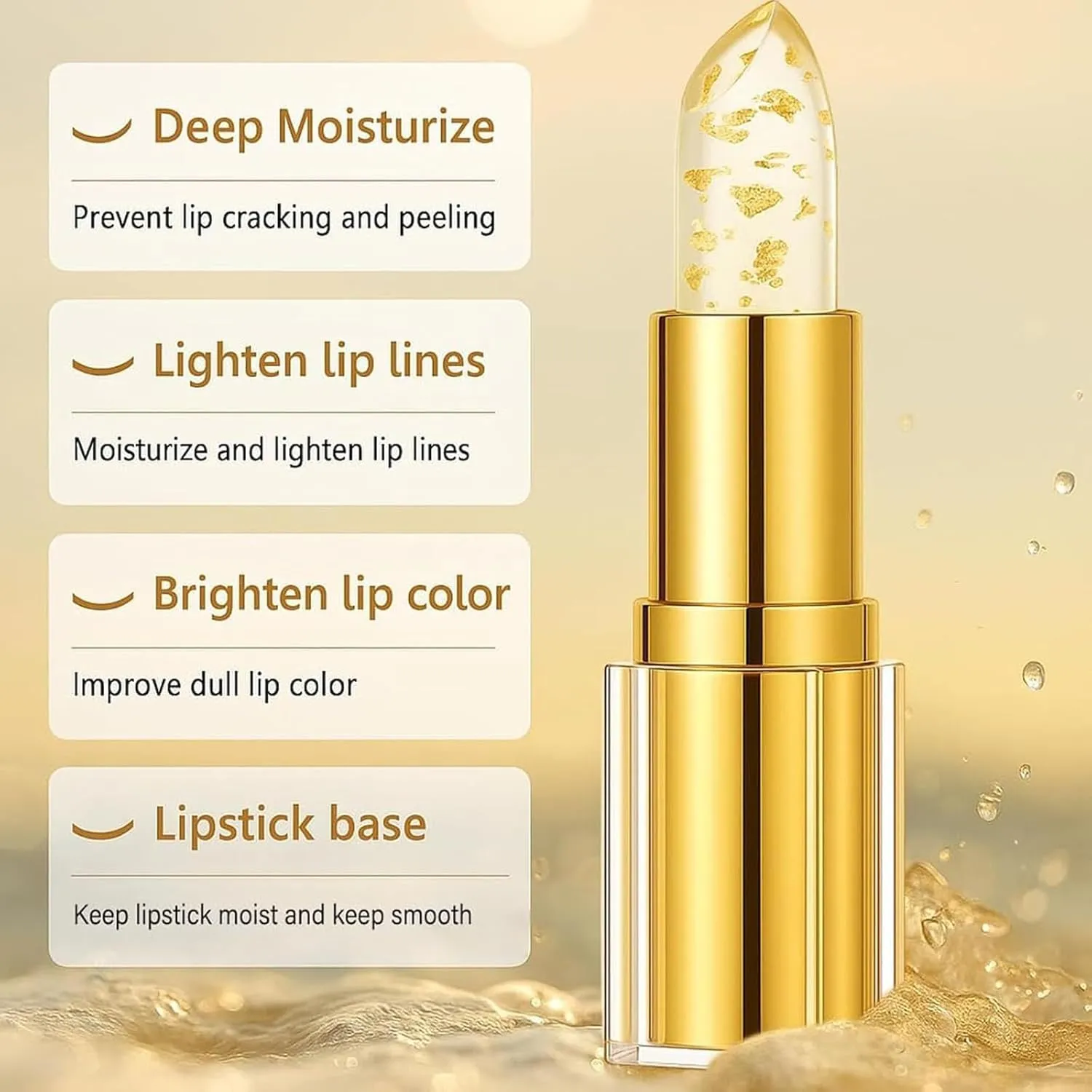 Frontaley Lipstick, Frontaley Transferproof Color Changing Lipstick, Gold Crystal Color Changing, Transferproof Changinglipstick, For All Kinds of Daily Makeup (2pcs)