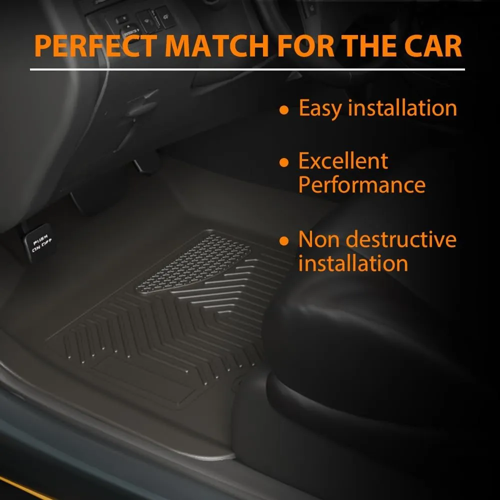 G-PLUS Floor Mats 3PCS Compatible with Chrysler Pacifica 2017-2025 (No Hybrid Models),Fit 7 and 8 Passenger Model All Weather Protection TPE Floor Liners Black